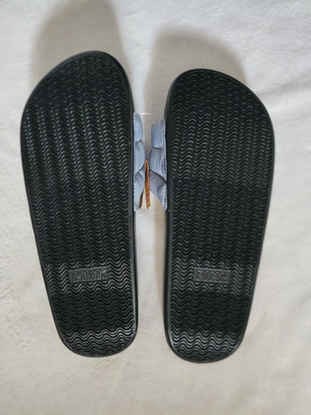 Victoria's Secret PINK Women's Gray/Black Puffer Slide Size Large (9/10) NEW - Picture 6 of 11